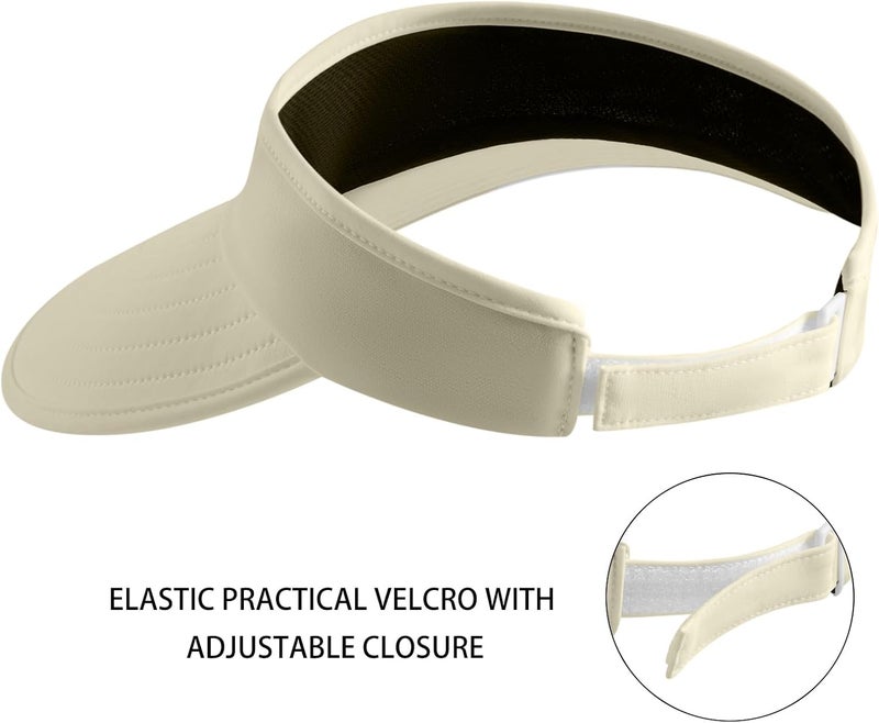 Wander Sun Visor Hats for Women Wide Brim UV Protection Adjustable Large Golf Beach Cap Packable Travel Sport Visor - Image 3